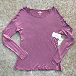 For The Republic long sleeve modal shirt pink lightweight XS